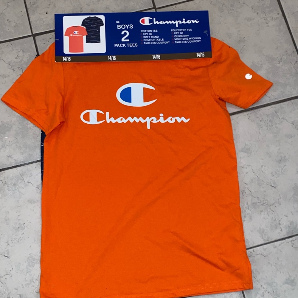 Champion Boys 2-Pack Moisture Wicking Soft Tagless Tees - NWT size 14/16